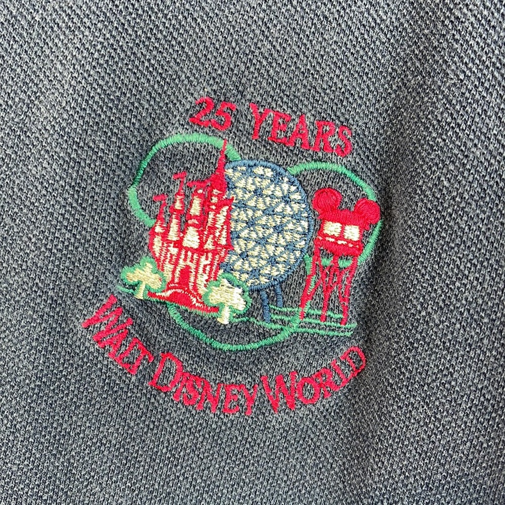 VINTAGE 25th anniversary WALT DISNEY WORLD LOGO PARK ICON POLO - Picture 2 of 5